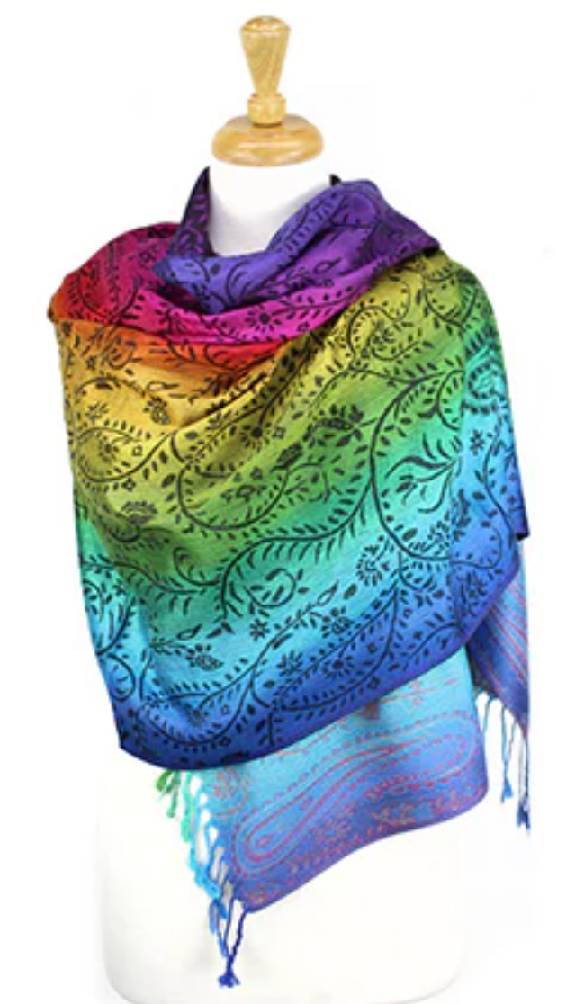 Chakra Pashminas (Paisley Leaves)