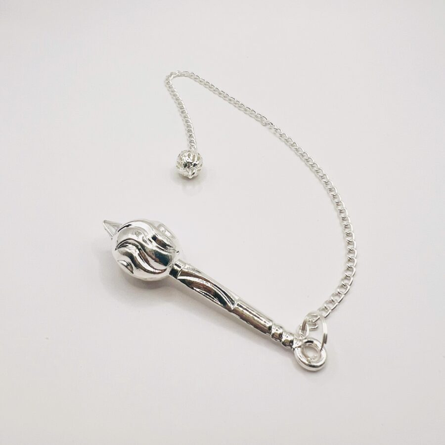 Spiral Metal Mace Pendulum Silver