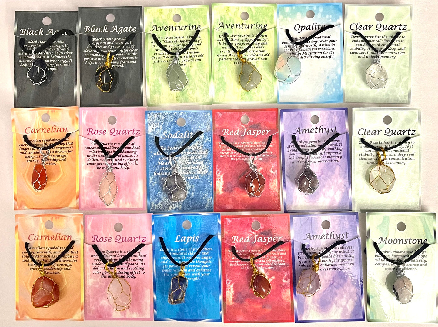 Natural Gemstone Wire Wrapped Necklace