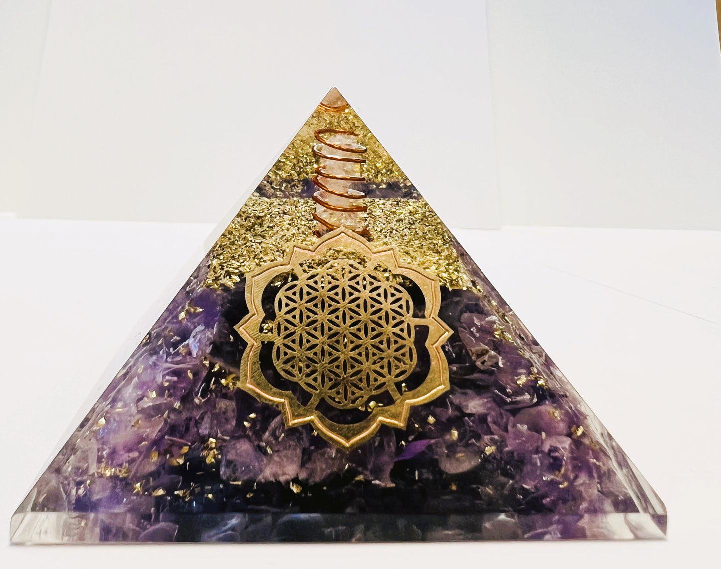Amethyst Orgonite Pyramid