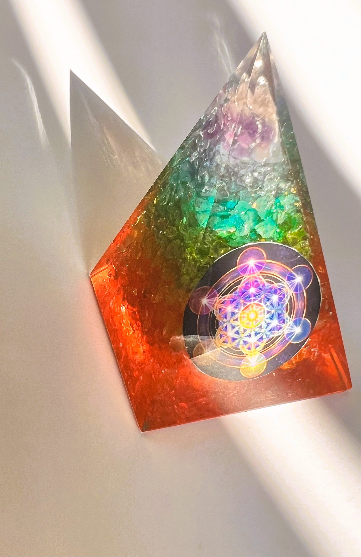 Chakra Bright Nubian Orgonite Pyramid