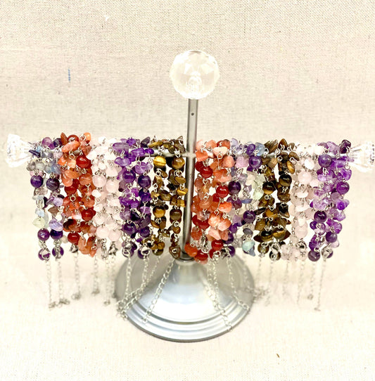 Gemstone Chip Bead Bracelet with Lobster Claw/Free Display