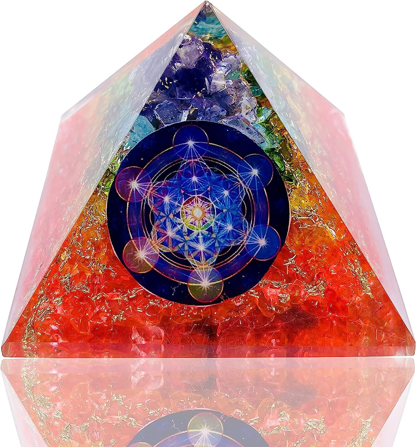 Orgonite Pyramid 7 Chakra Bright