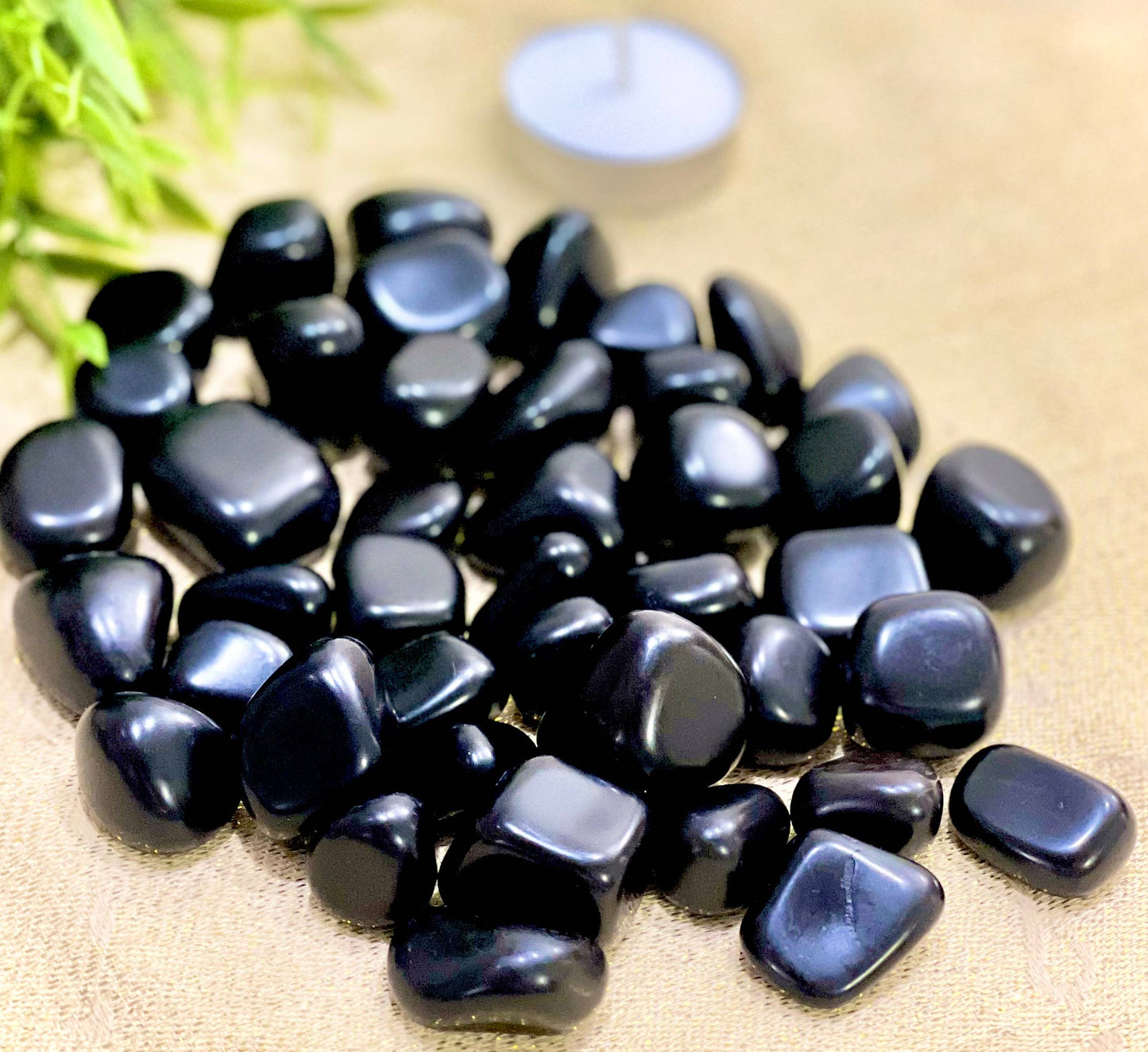 Natural Black Obsidian Tumbled Stone - 1Lb