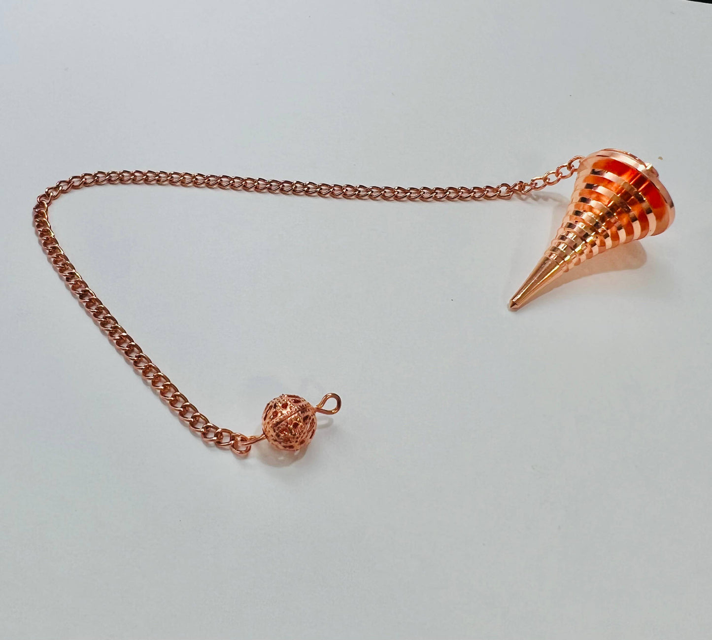 Solid Spiral Metal Pendulum Copper