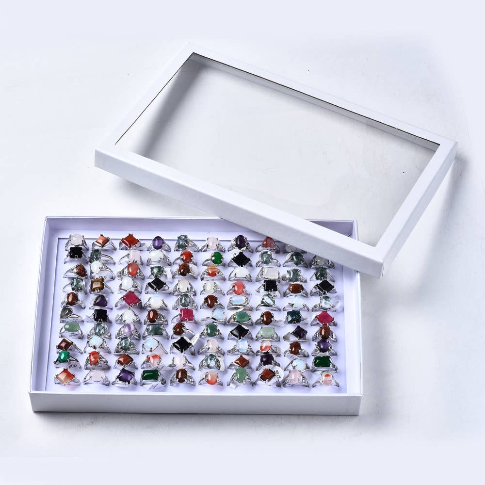 Gemstone Rings 100 Pcs