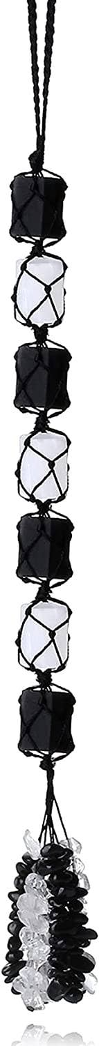 Selenite and Black Tourmaline Hanging