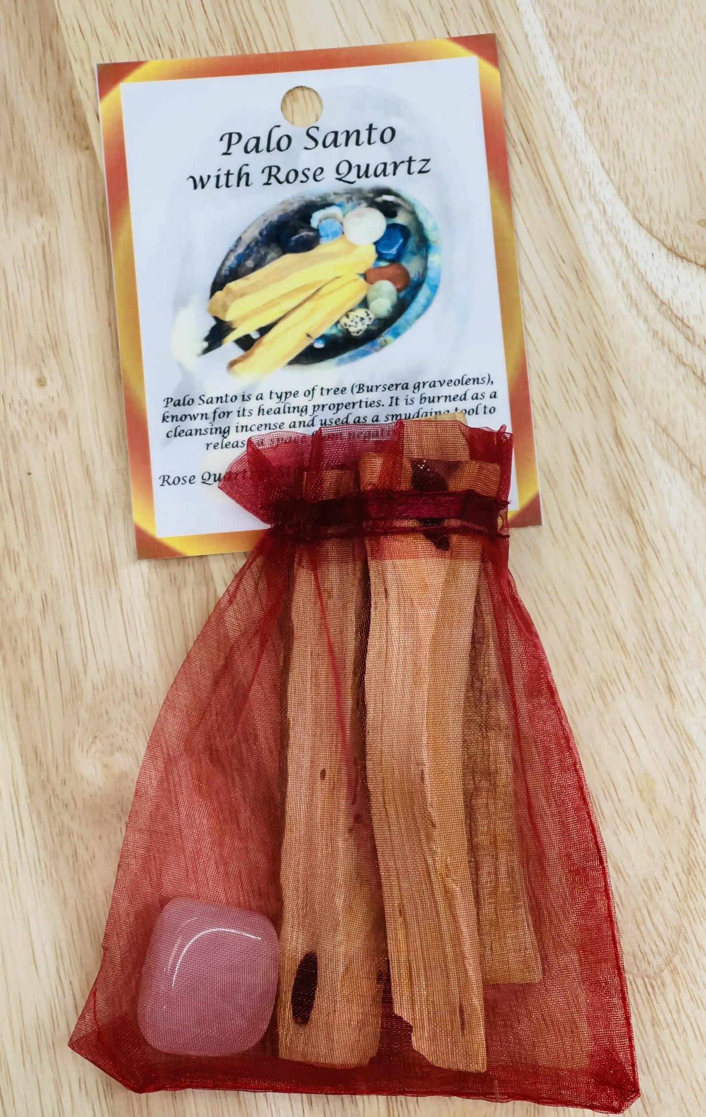 Palo Santo With Rose Quartz