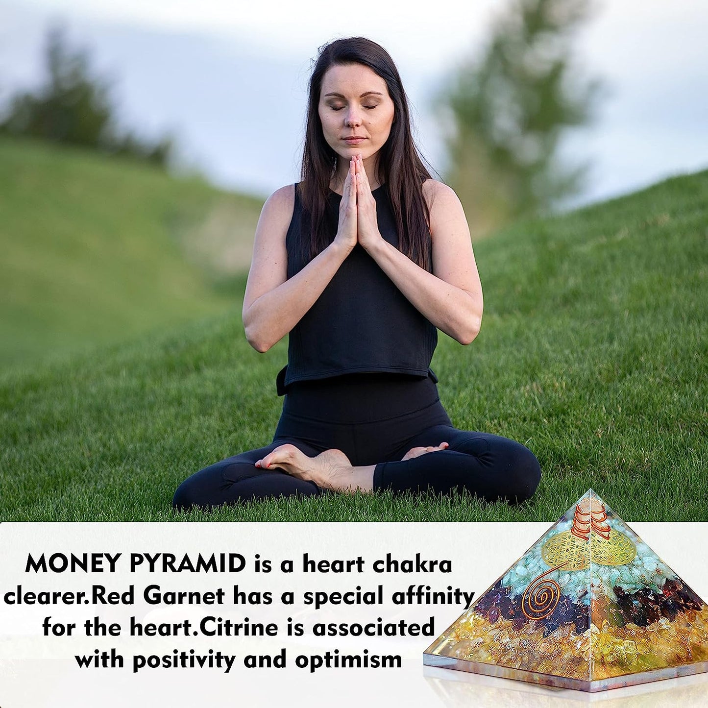 Orgonite Pyramid Amazonite Garnet Citrine