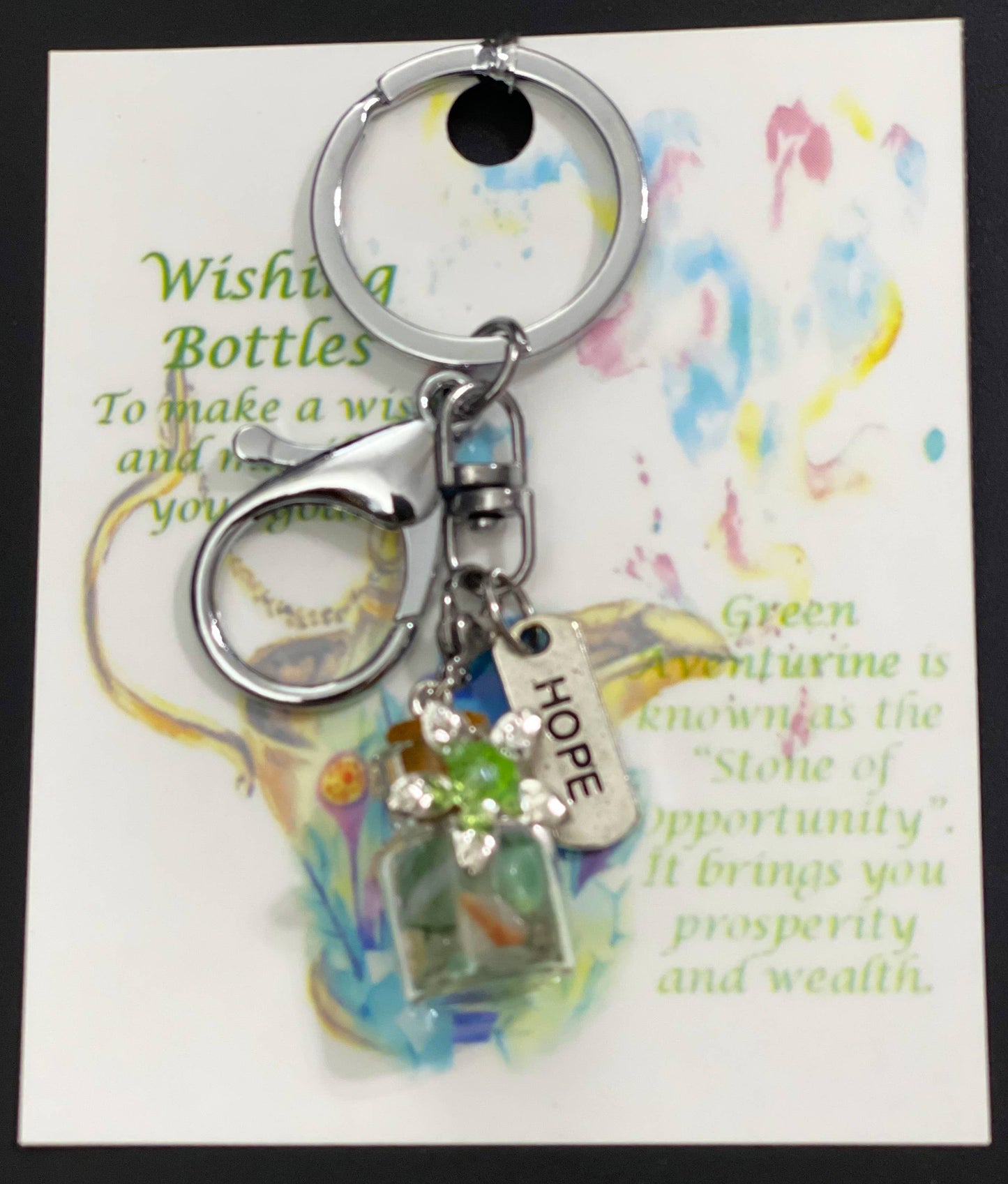 Wishing Gemstone Bottle Keychains