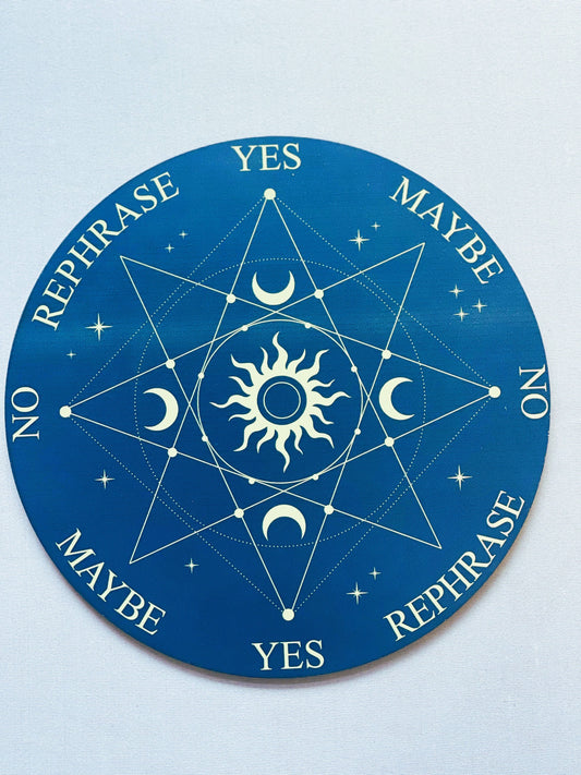 Pendulum Board (Blue Triquetra and Moons)