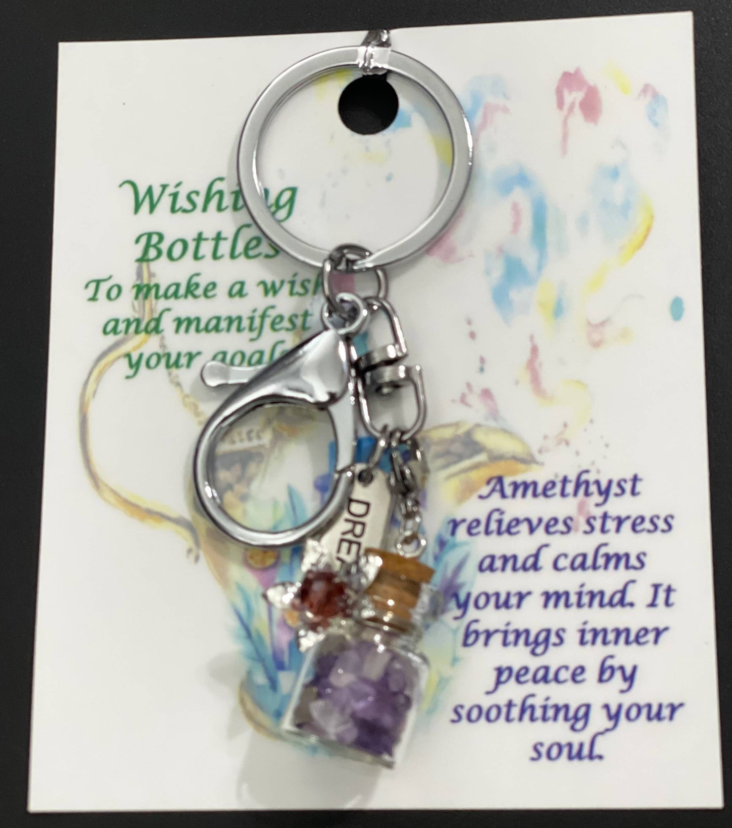 Wishing Gemstone Bottle Keychains