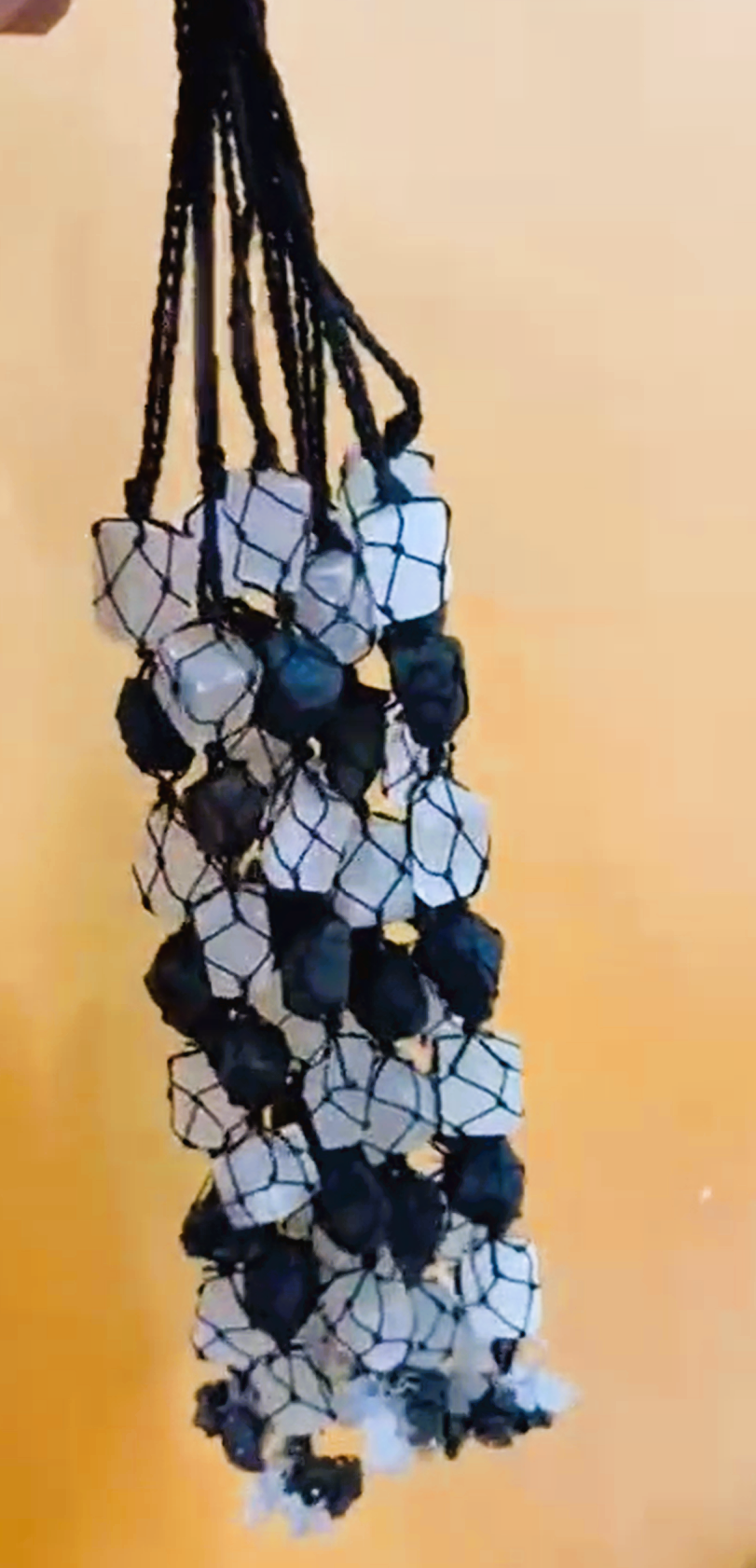 Selenite and Black Tourmaline Hanging