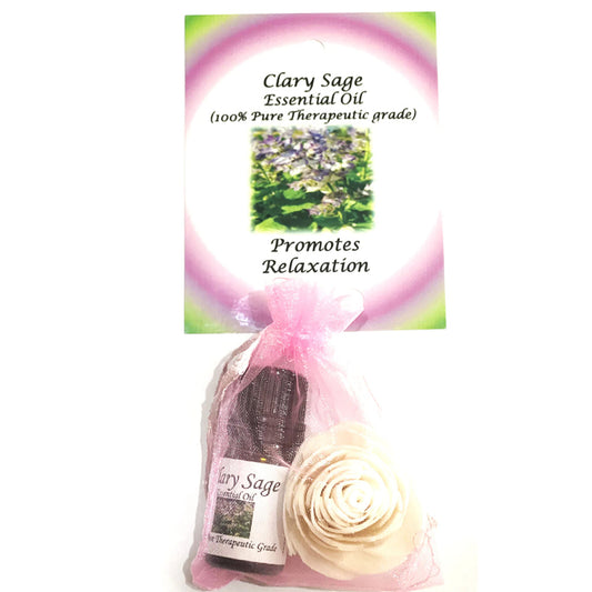 Clary Sage Essential Oil with Beautiful Diffuser Flower 5ml
