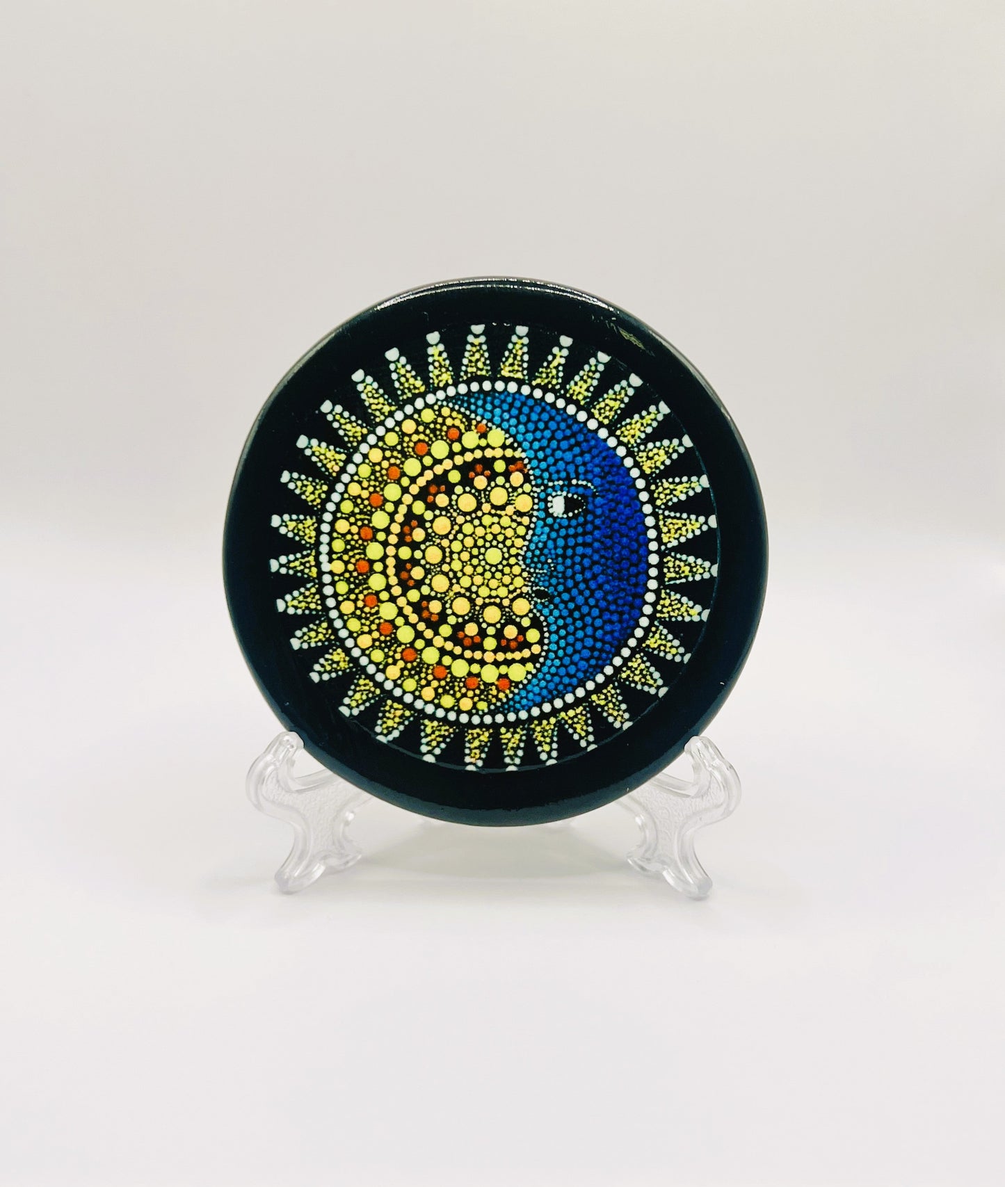 Sun Moon - Black Agate Coaster