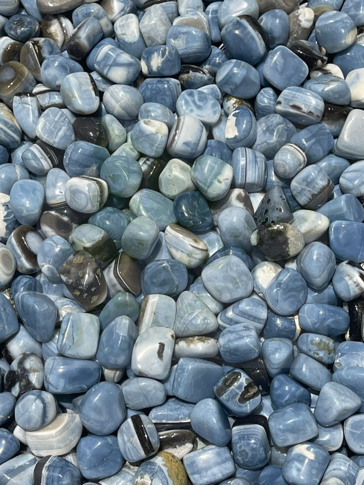Natural Blue Opal Tumbled Stone - 1Lb