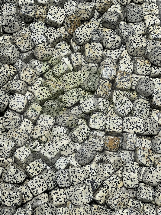 Natural Dalmatian Jasper Tumbled Stone - 1 Lb