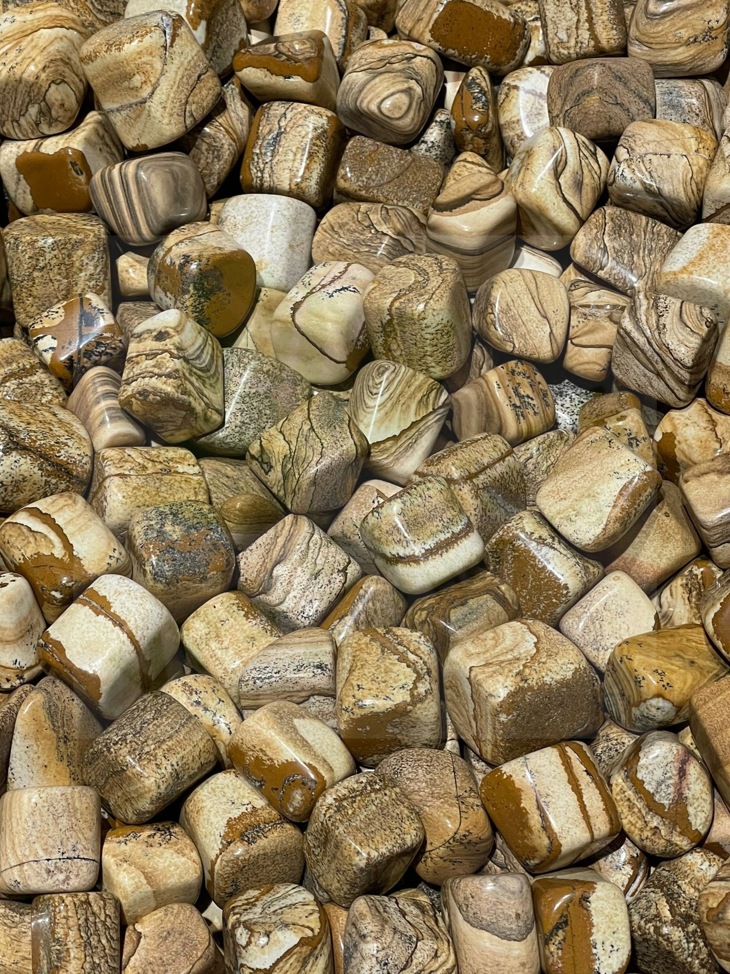 Natural Picture Jasper Tumbled Stone - 1 Lb