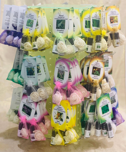 Essential Oil Case of 48 Bags with Beautiful Diffuser Flower