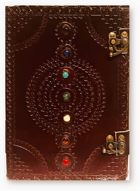Leather Journal 7 Chakra Stone