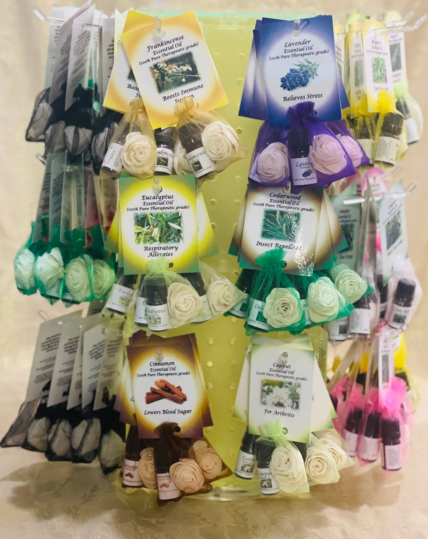 144 Essential Oil with Diffuser Flower & FREE DISPLAY