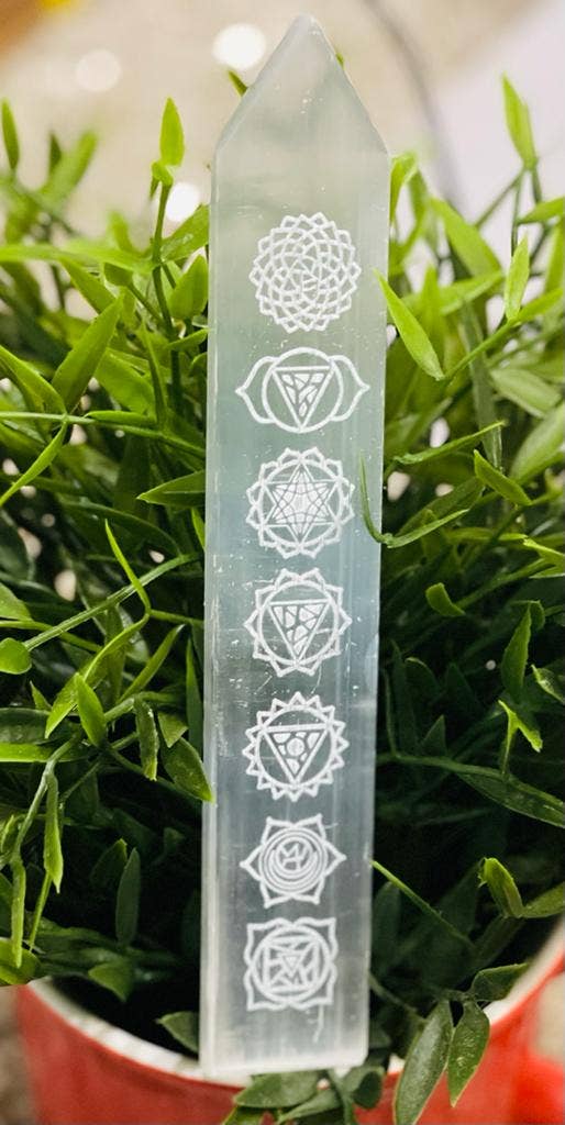 Selenite Chakra Wand Pointed