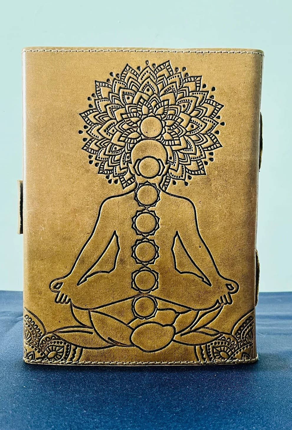 Leather Journal Yoga Chakra Gemstone