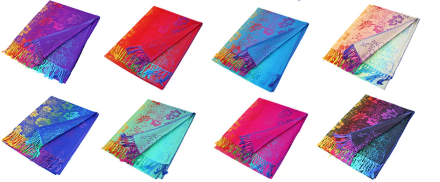 Chakra Pashminas (Paisley Leaves)