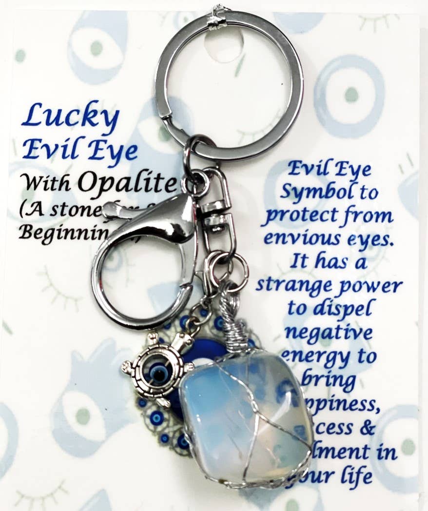 Gemstone Evil Eye Keychain