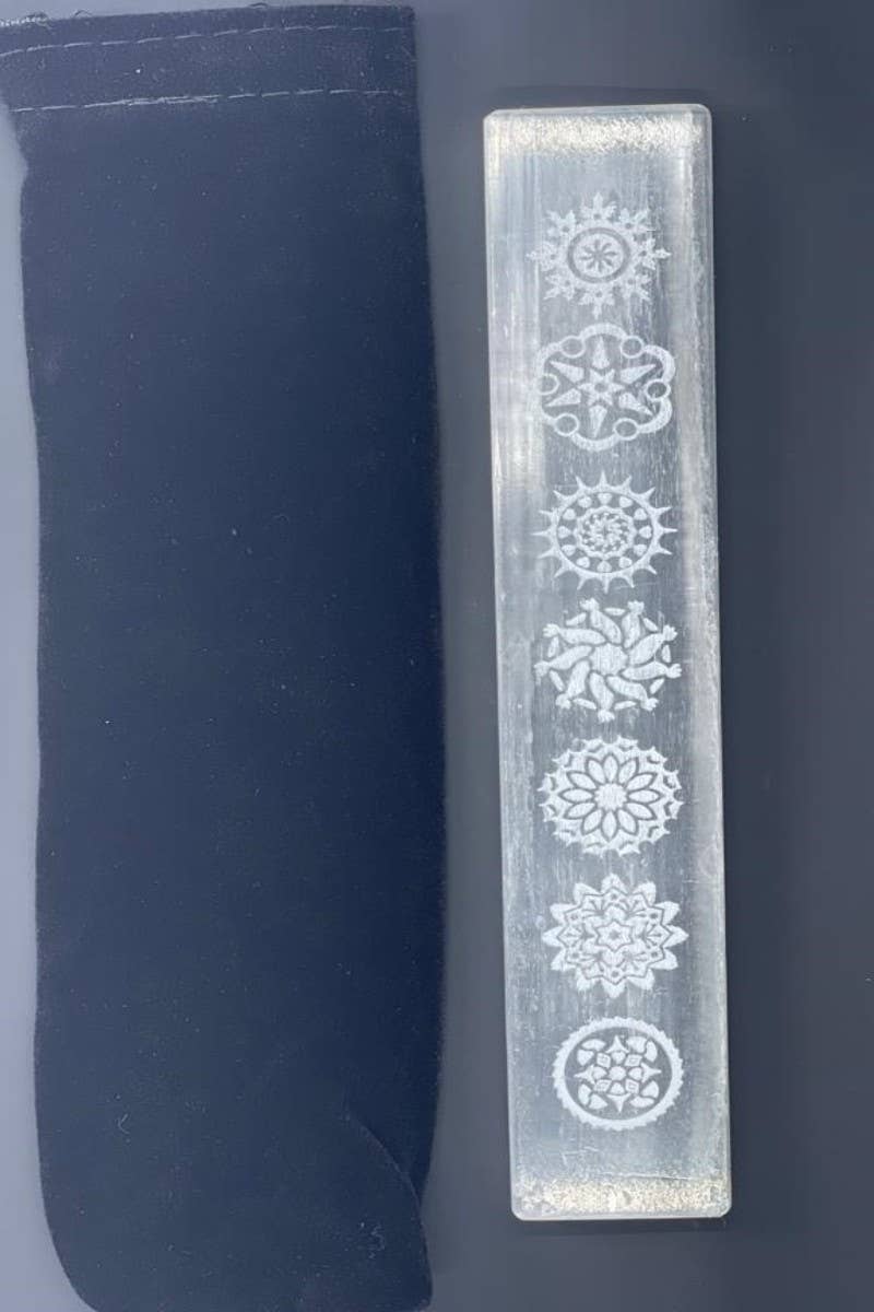 Mandala Selenite Wand