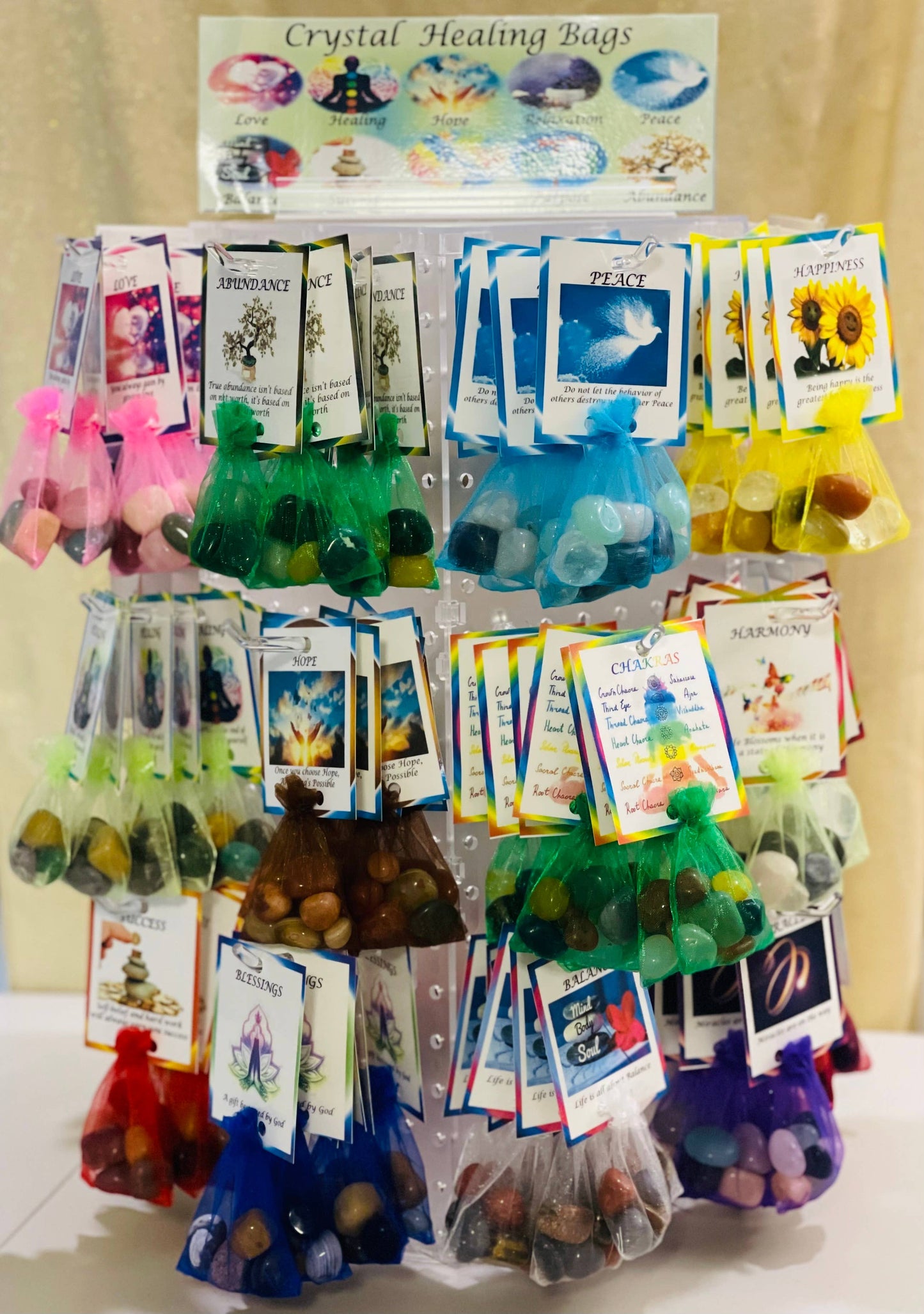 Case of 72 Crystal Healing Bags (NO DISPLAY)