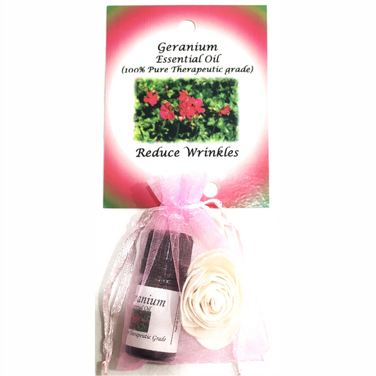 Geranium Essential Oil with Beautiful Diffuser Flower 5ml