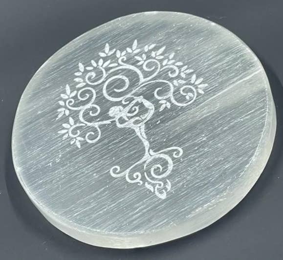 Tree of Life - Selenite Coaster/Charging Plate