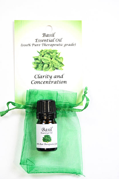 Basil Essential Oil with Beautiful Diffuser Flower 5ML
