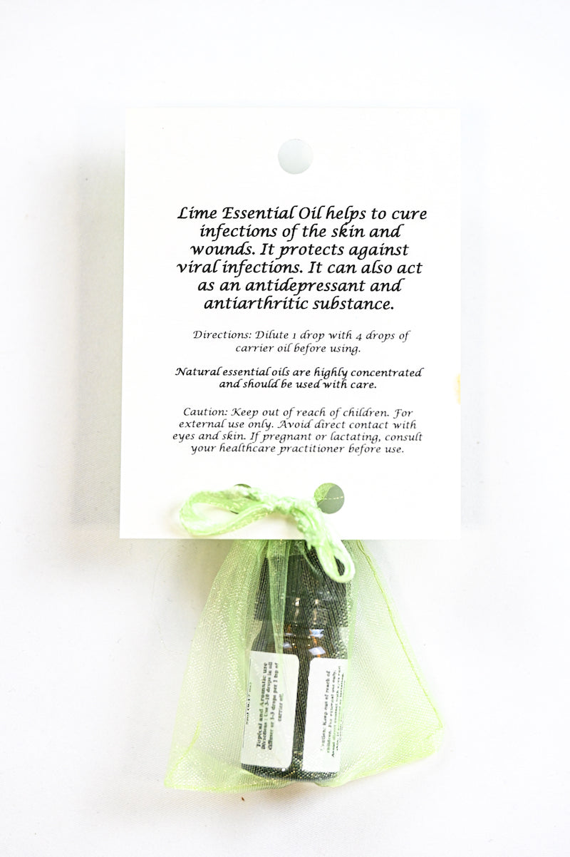 Lime Essential Oil with Beautiful Diffuser Flower 5ml
