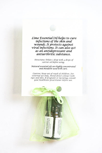Lime Essential Oil with Beautiful Diffuser Flower 5ml