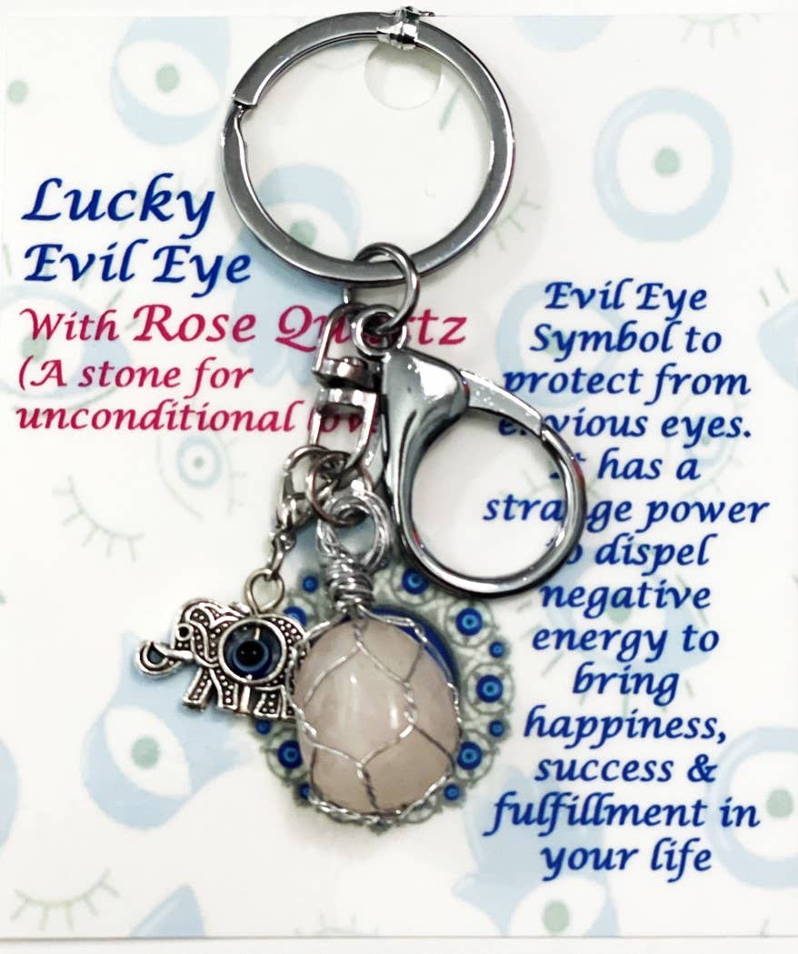 Gemstone Evil Eye Keychain
