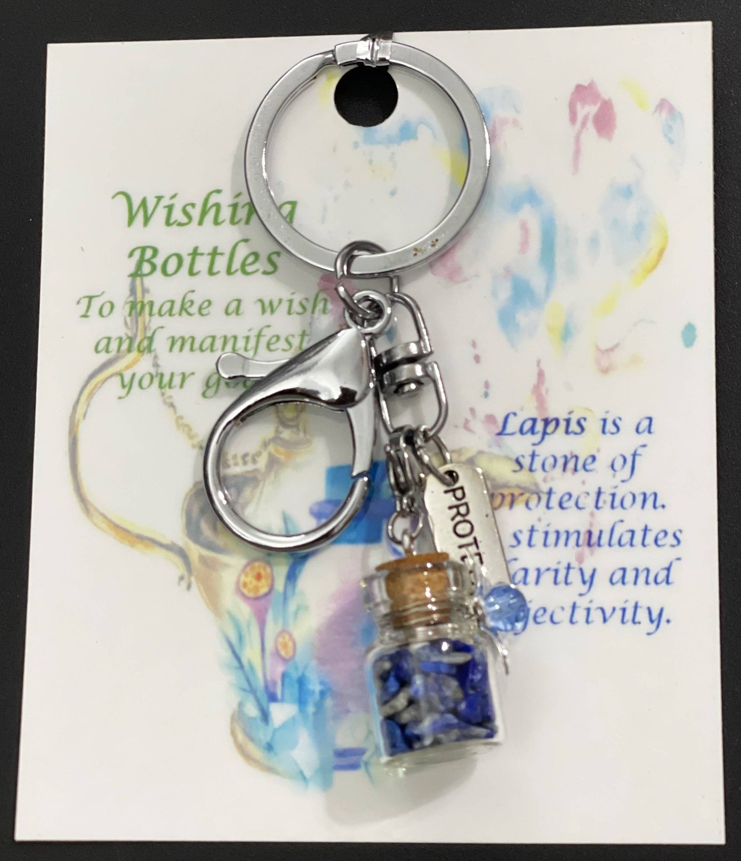 Wishing Gemstone Bottle Keychains