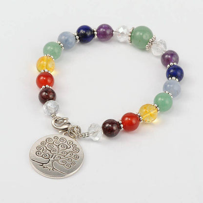 Chakra Gemstone Silver Finding Bracelets with Free Display