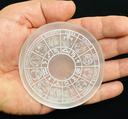 Zodiac Selenite Coaster/Charging Plate