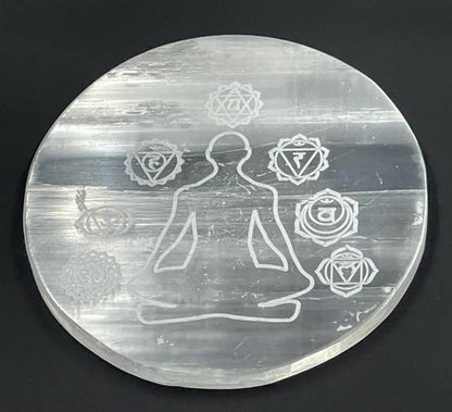 Chakra Buddha - Selenite Coaster/Charging Plate